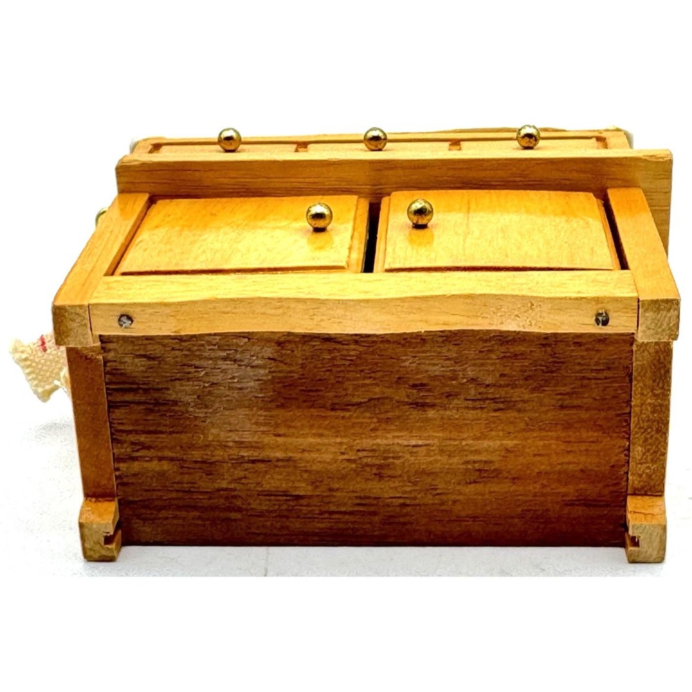 Vtg Concord Dollhouse Miniature Wooden Kitchen Sink Ice Box Furniture Lot 1:12 - Picture 8 of 10